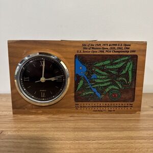 Medinah Country Club US Open Golf Course Quartz Clock Desk Plaque Map Illinois